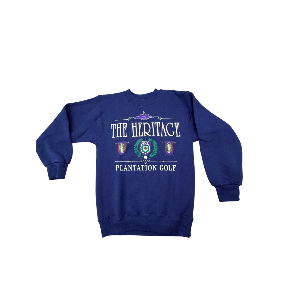 Vintage Galt Sand Kids Navy Blue Heritage Plantation Golf Sweatshirt M 12-14 USA